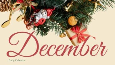 Aesthetic December 2025 Daily Calendar Slides
