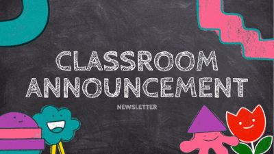 Animated Classroom Announcement Newsletter