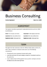 Business Consulting Contract Agreement