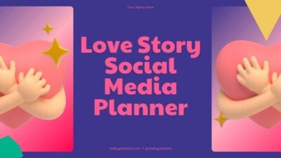 Geometric 3D Love Story Social Media Planner Slides