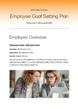 Gradient Employee Goal Setting Plan