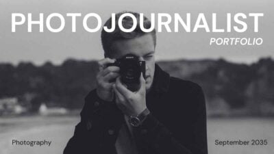 Gray Minimal Photojournalist Portfolio Slides