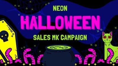 Neon Halloween Sales Marketing Campaign Slides