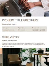 One Page Business Case Report