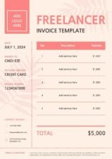 Pastel Freelancer Invoice Template