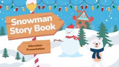Illustrated Snowman Story Book Slides