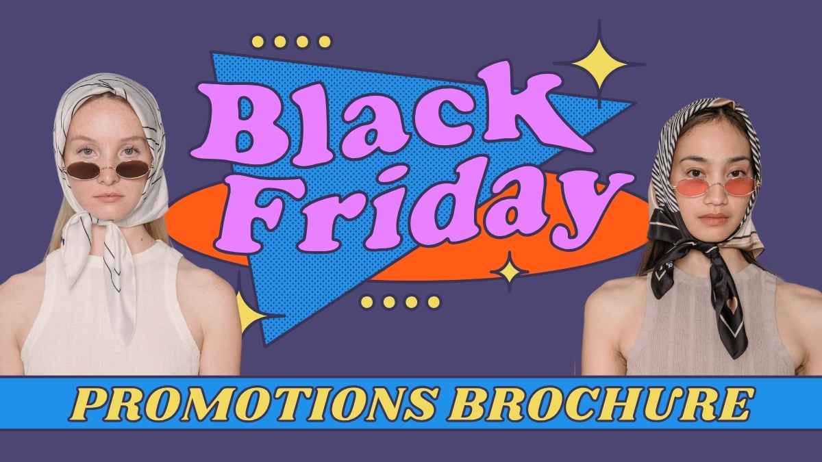 90s Retro Black Friday Promotions Brochure Slides Preview