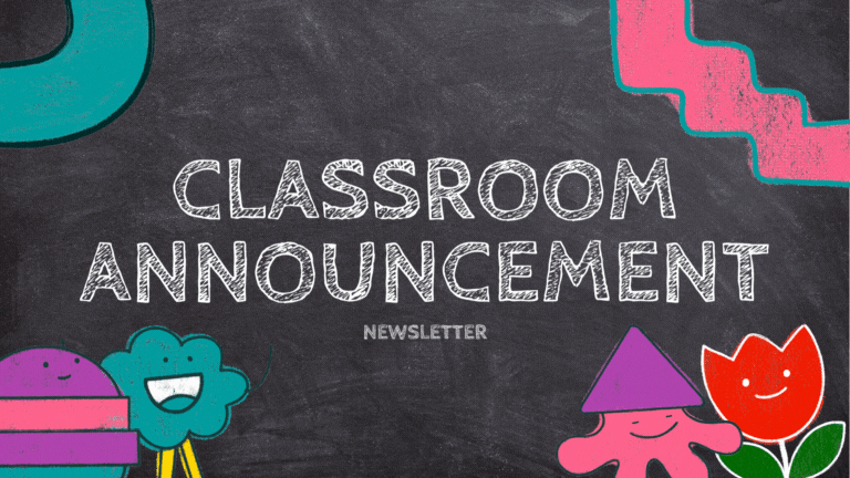 Animated Classroom Announcement Newsletter Preview