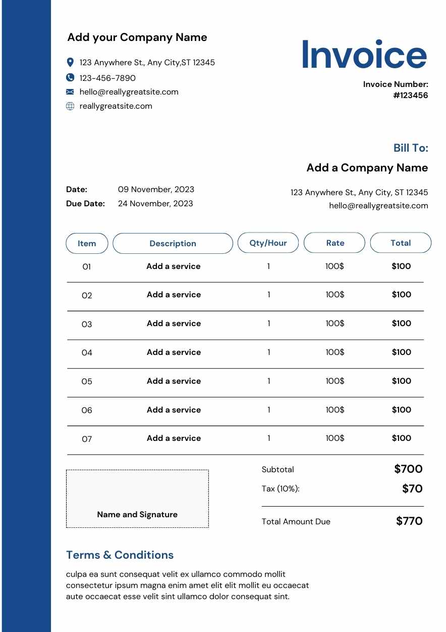 Basic Consulting Invoice Preview