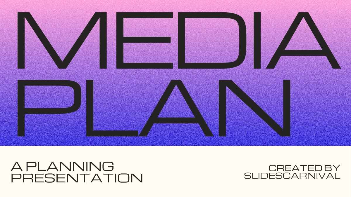 Bold Gradient Media Plan Slides Preview