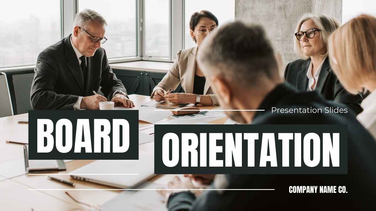 Bold Minimal Board Orientation Slides Preview