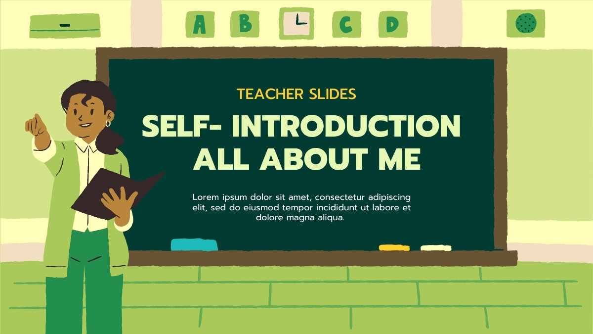 Chalkboard Teacher Self Introduction All About Me Teacher Slides Preview