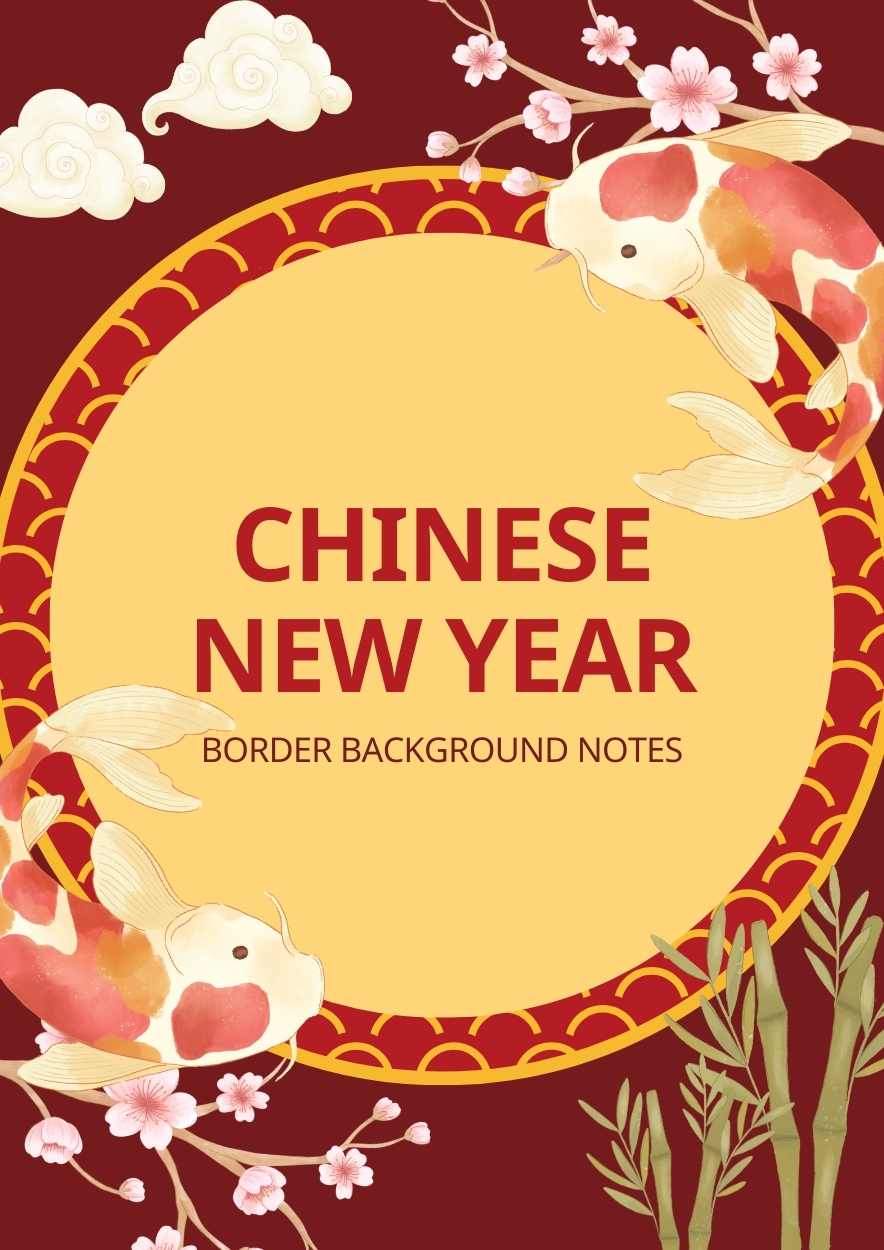 Chinese New Year Border Background Notes Preview