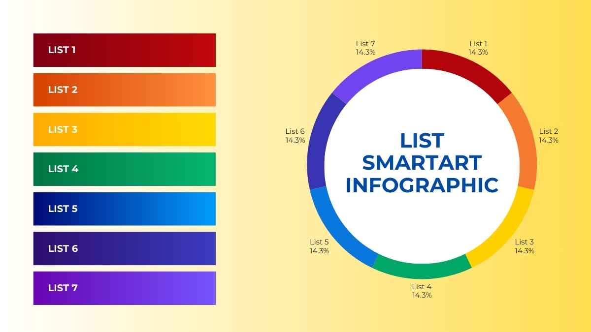 Colorful List SmartArt Infographic Preview