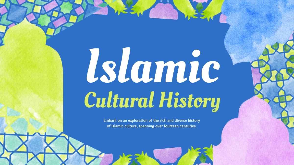 Colorful Watercolor Islamic Cultural History Slides Preview