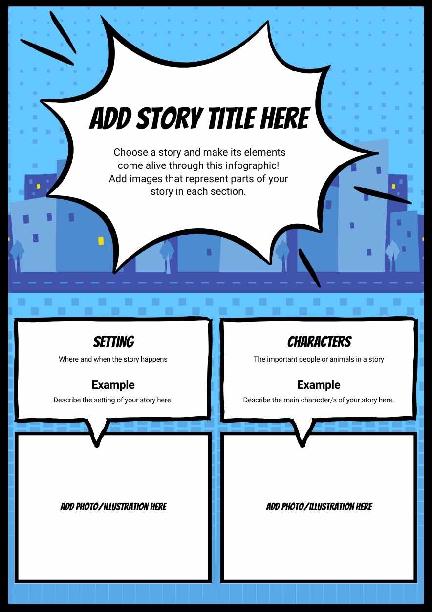 Comic Style Elements of a Story Infographic Preview