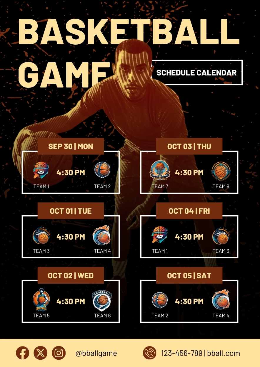 Cool Basketball Game Schedule Calendar Preview