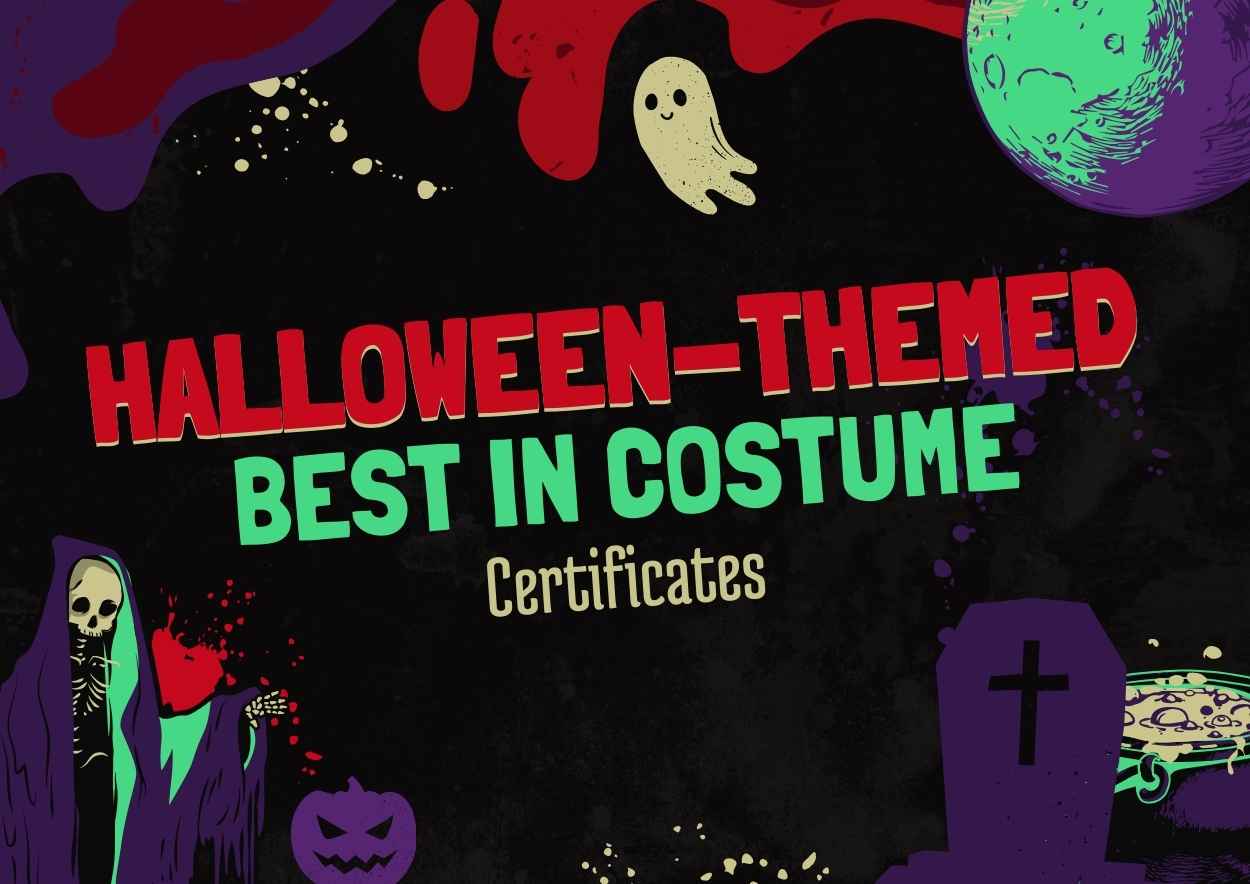 Creative Halloween-themed Best in Costume Certificates Preview