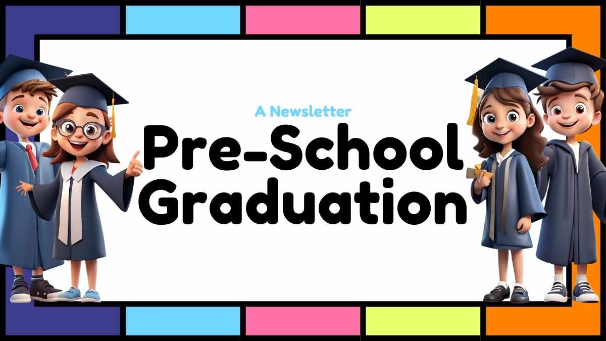 Cute 3D Pre-school Graduation Newsletter Preview