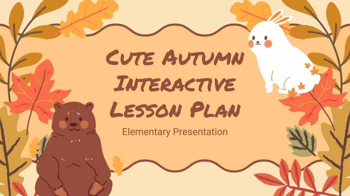 Cute Autumn Interactive Lesson Plan for Elementary Slides Preview