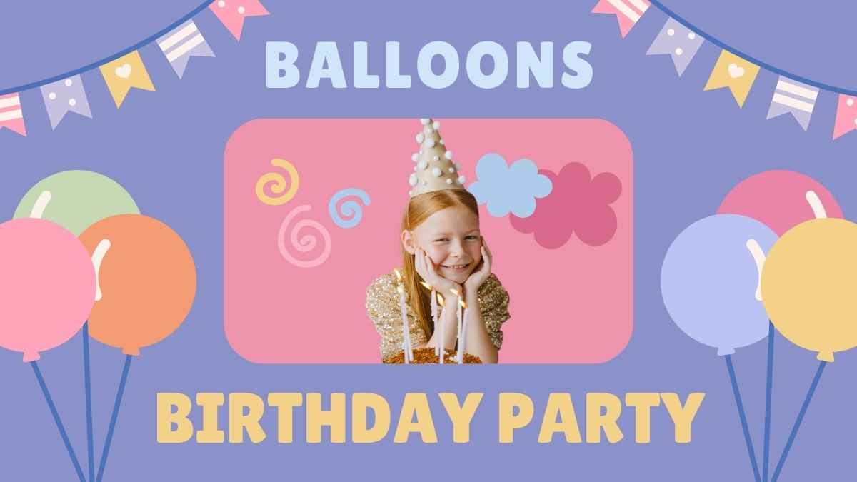 Cute Balloons Birthday Party Slides Preview