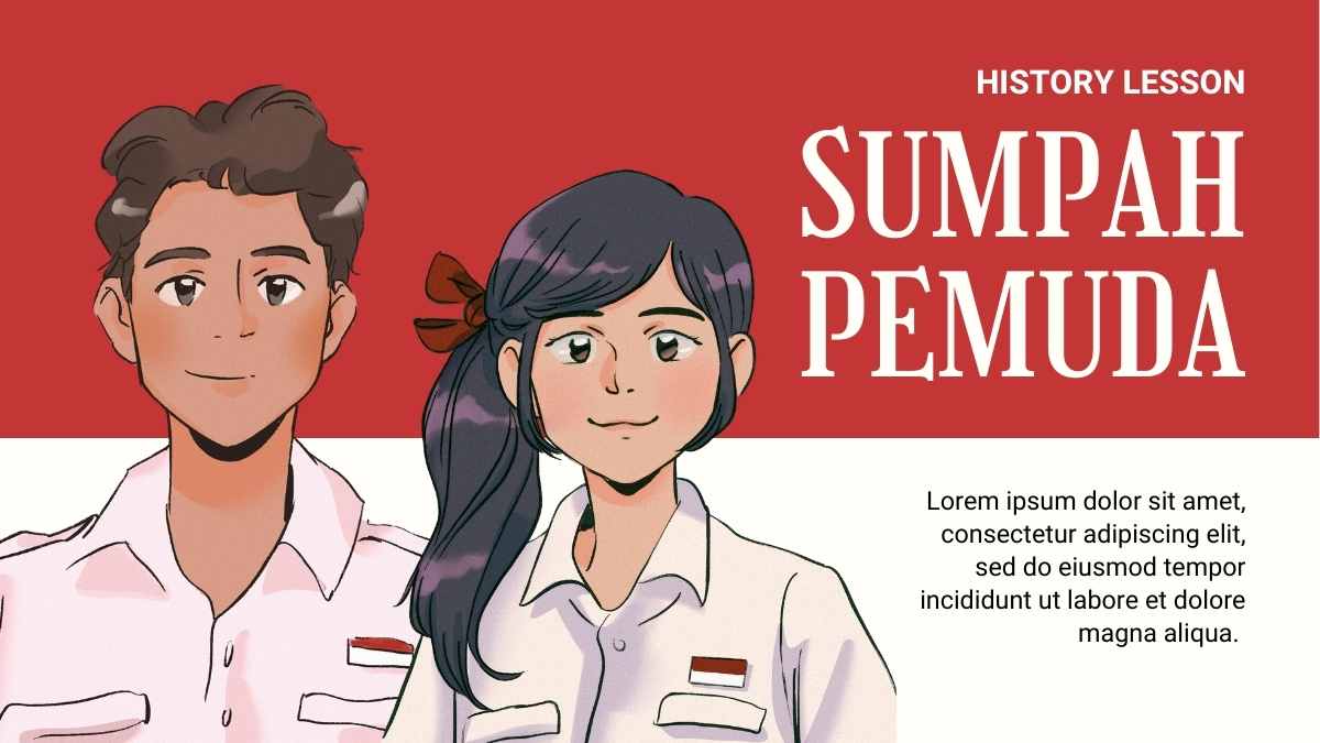 Cute Cartoon Sumpah Pemuda History Lesson Preview