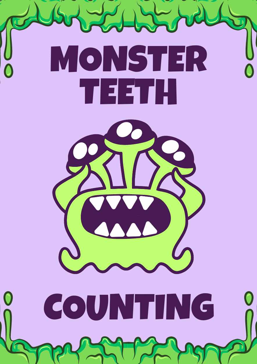 Cute Counting Monster Teeth Worksheet Preview