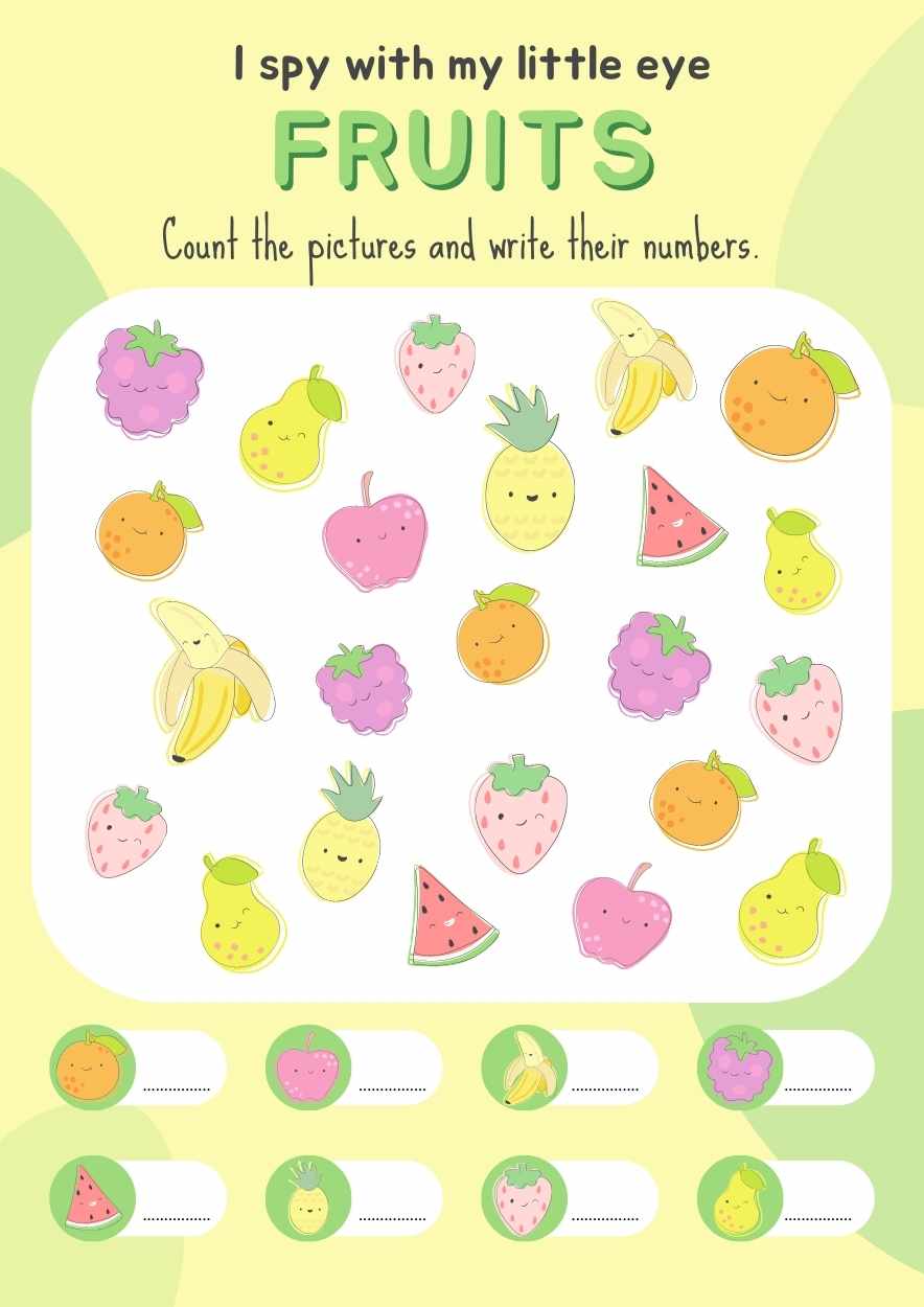 Cute I Spy with my Little Eye Worksheet Preview