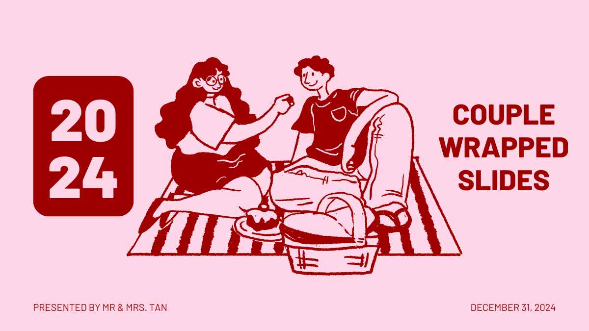 Cute Illustrated 2025 Couple Wrapped Slides Preview