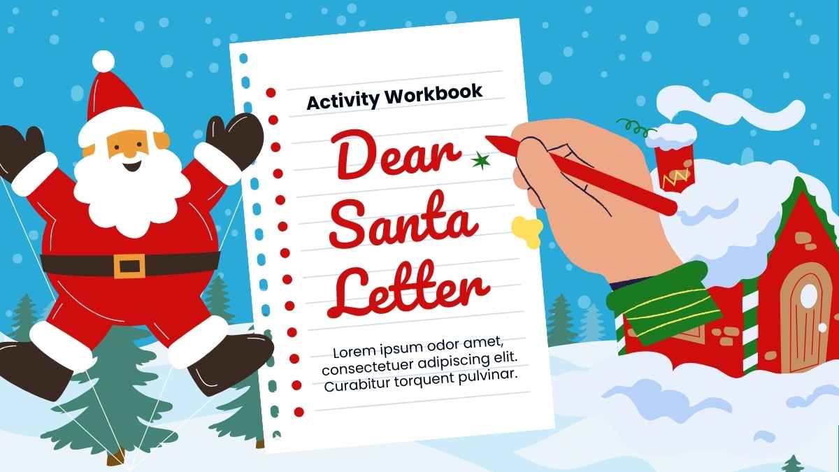 Cute Illustrated Dear Santa Letter Activity Workbook Preview