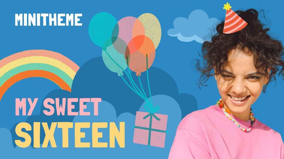 Cute Illustrated My Sweet Sixteen Minitheme Slides Preview