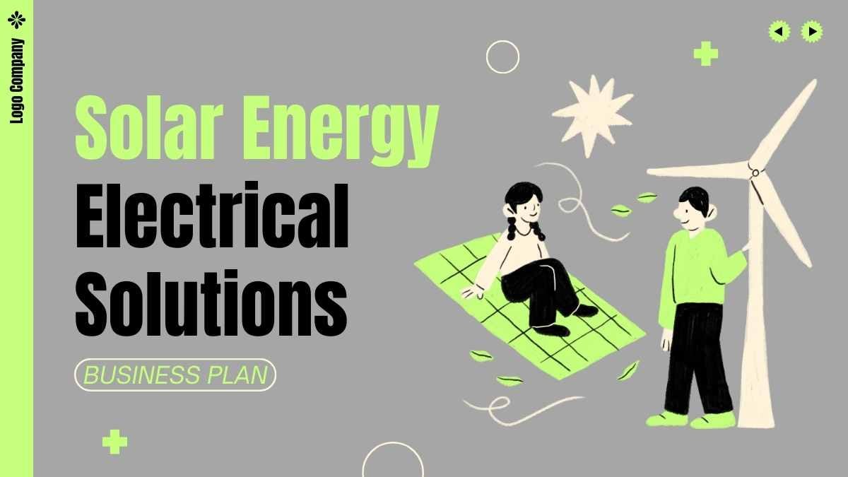 Cute Illustrated Solar Energy Electrical Solutions Business Plan Preview