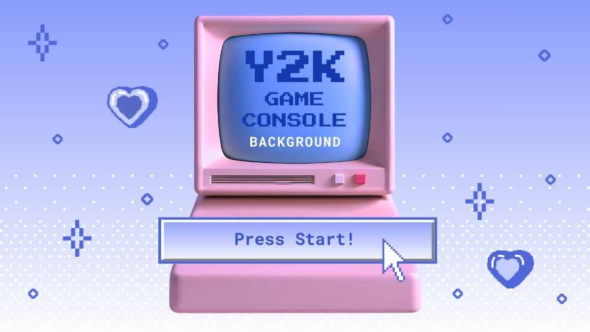 Cute Y2K Game Console Background Slides Preview