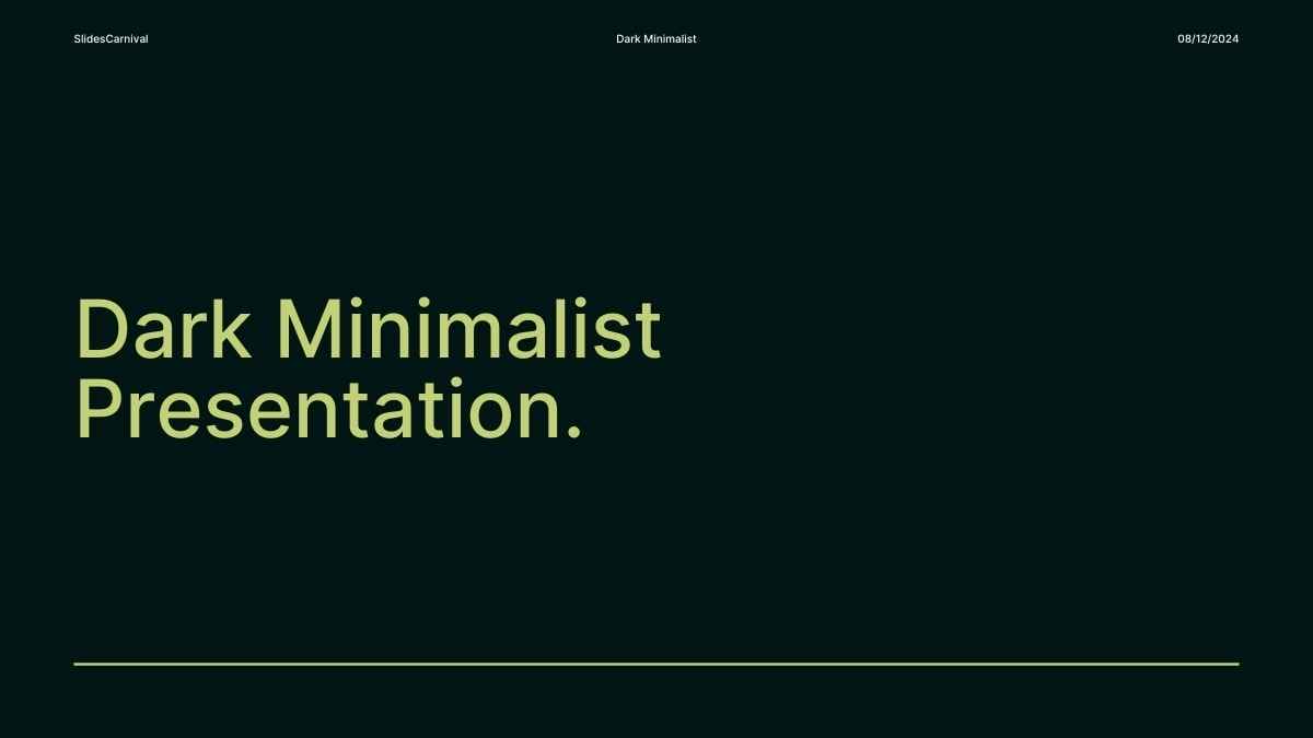 Dark Minimalist Slides Preview