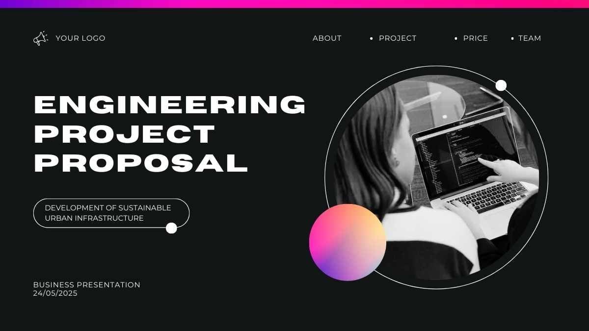 Dark Modern Engineering Project Proposal Slides Preview