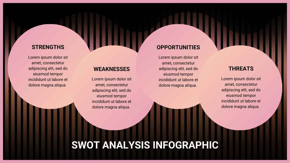 Dark SWOT Analysis Circular Diagram Preview