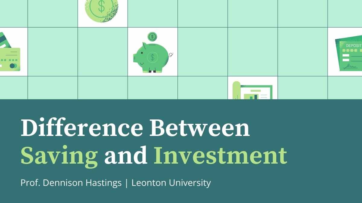 Difference Between Saving And Investment Slides Preview