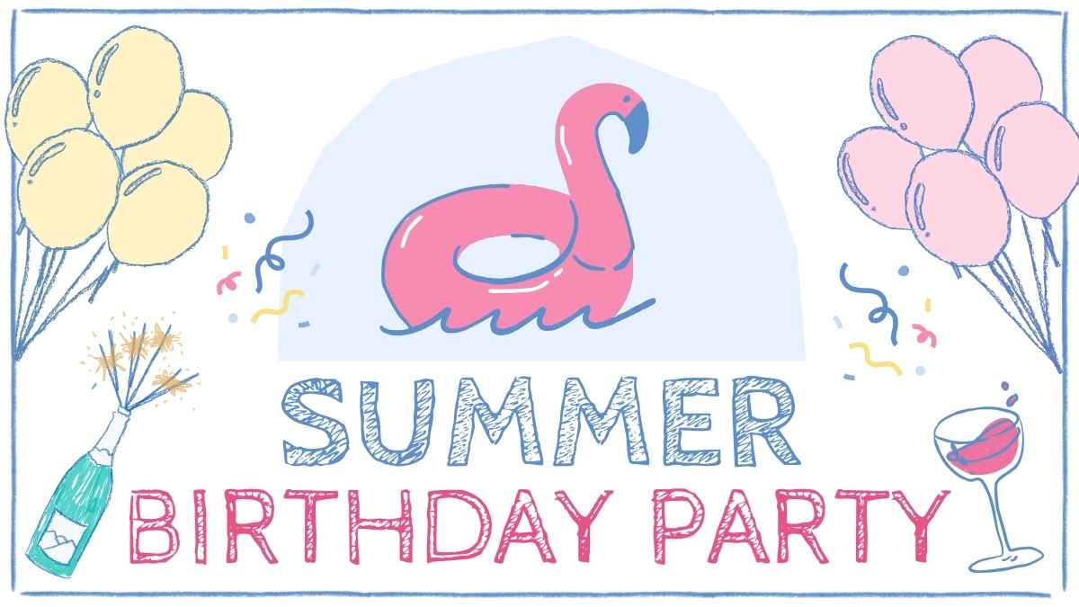 Doodle Summer Birthday Party Slides Preview