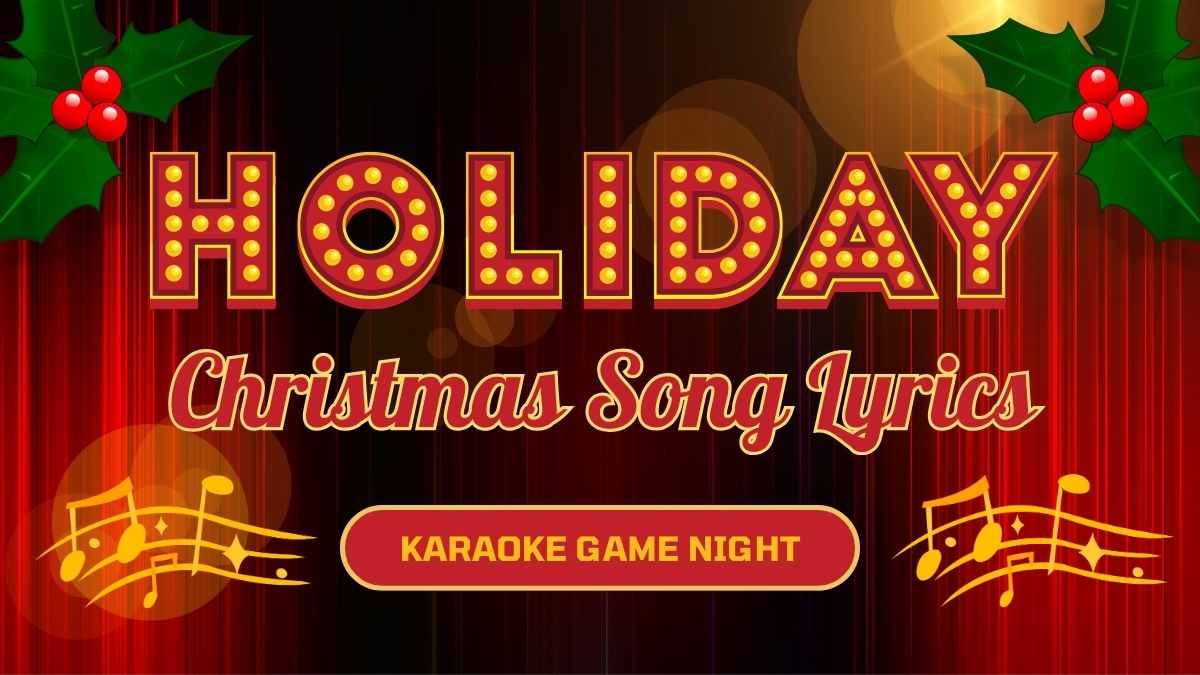 Elegant Holiday Christmas Song Lyrics for Karaoke Night Preview