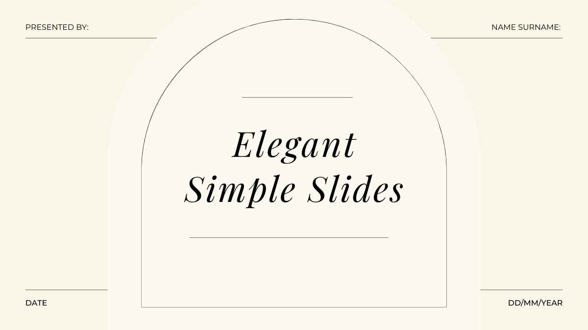 Elegant Simple Slides Preview