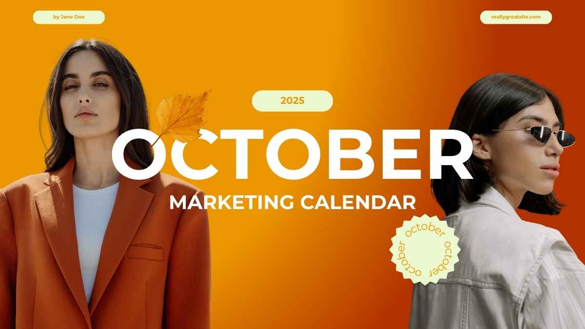Fall October 2025 Daily Calendar Slides Preview