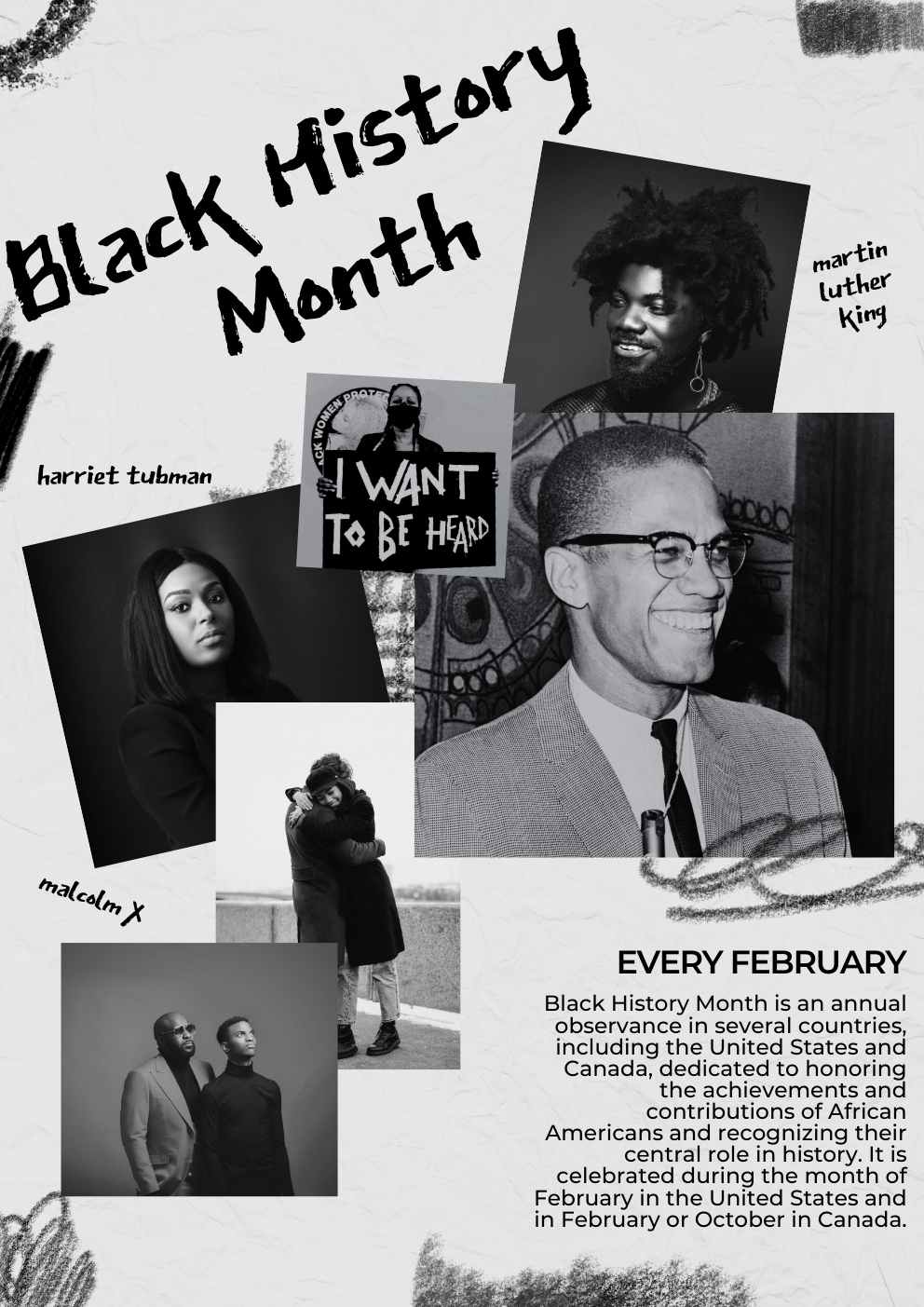 Grunge Black History Month Poster Preview