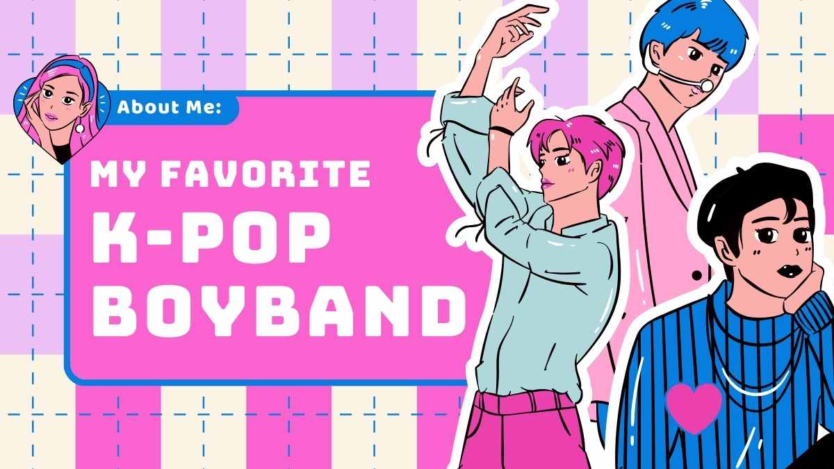 Illustrated About Me: My Favorite K-Pop Boyband Slides Preview