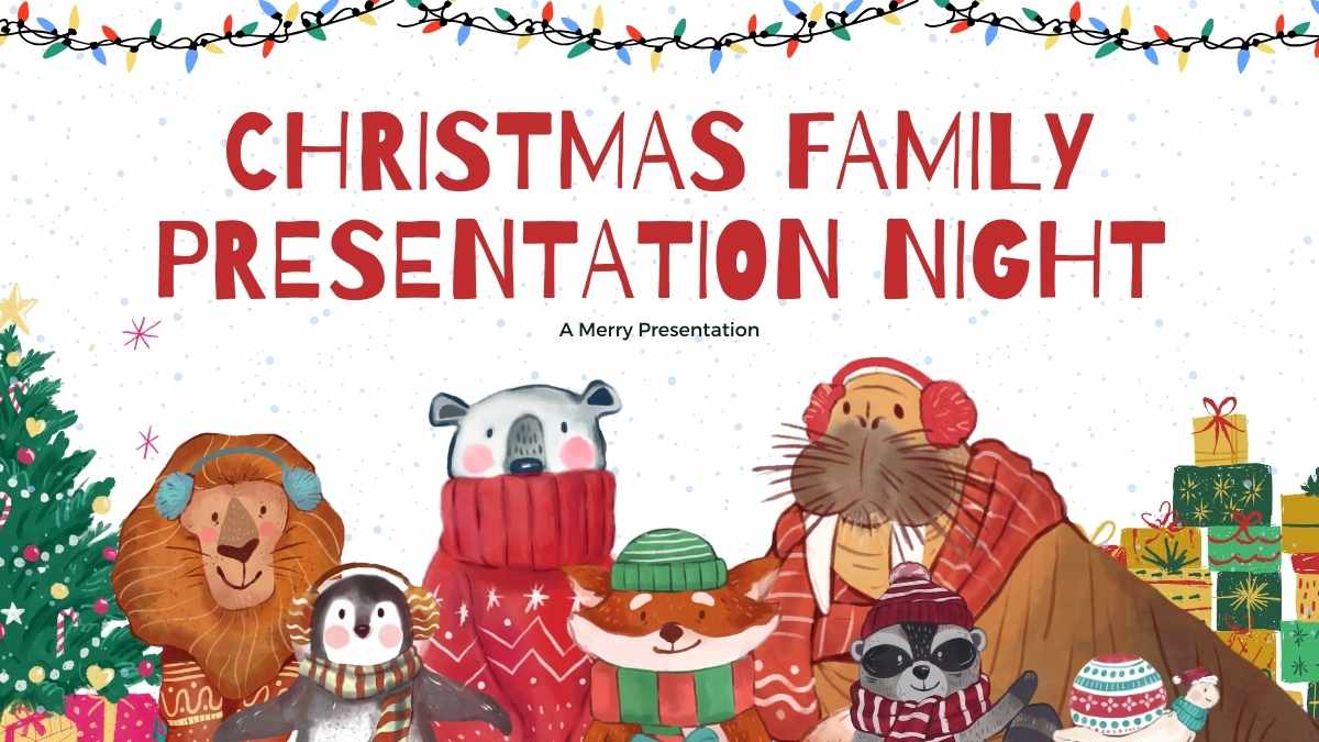 Illustrated Christmas Family Night Slides Preview