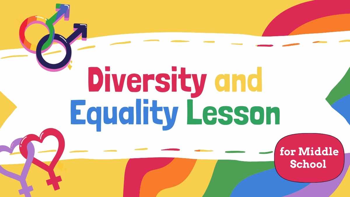 Illustrated Diversity and Equality Lesson for Middle School Slides Preview