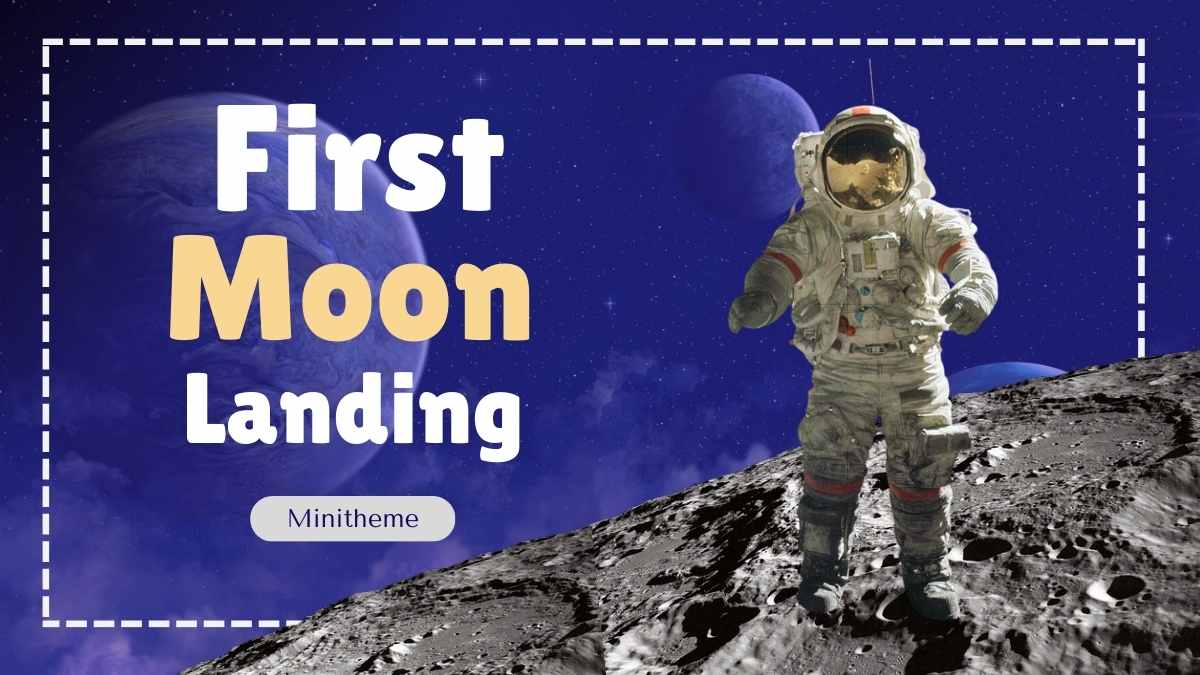 Illustrated First Moon Landing Slides Preview