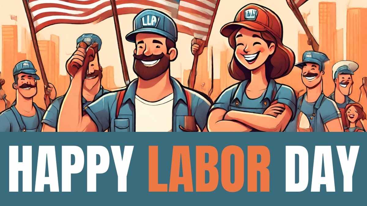 Illustrated Happy Labor Day! Slides Preview