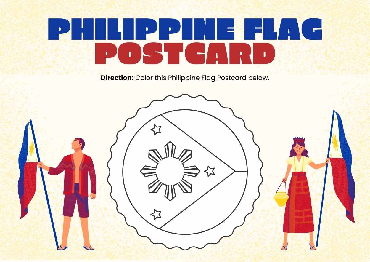 Illustrated Philippine Flag Worksheet Preview