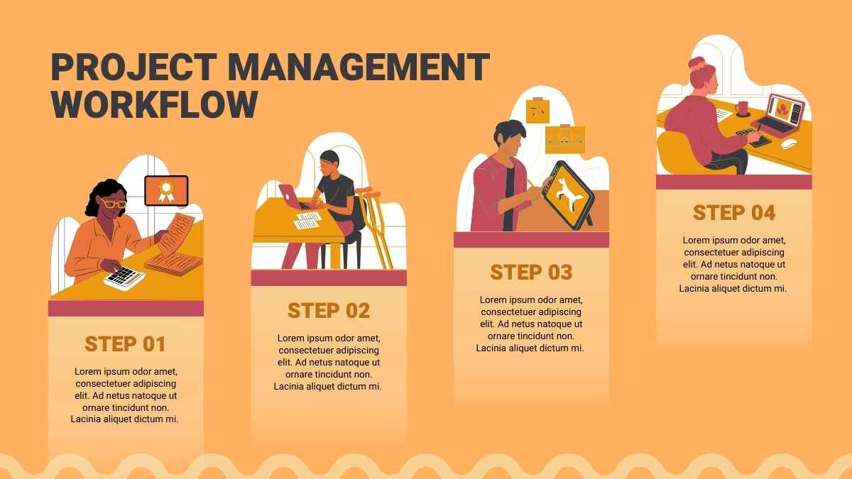 Illustrated Project Management Workflow Infographic Preview