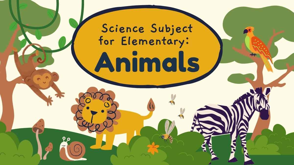 Cute Illustrated Science Subject Animals Slides Preview